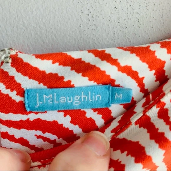 J. McLaughlin Dress 'Radio Waves' 'Sophia' Stretch Sheath Catalina Cloth Medium - Picture 5 of 6